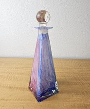 Glass bottle with glass stopper, multicolor 9' decorative