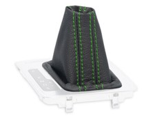 SCHALTMANSCHETTE FUR VW PASSAT B7 DSG automatik SCHALTSACK LEDER NAHT GRÜN