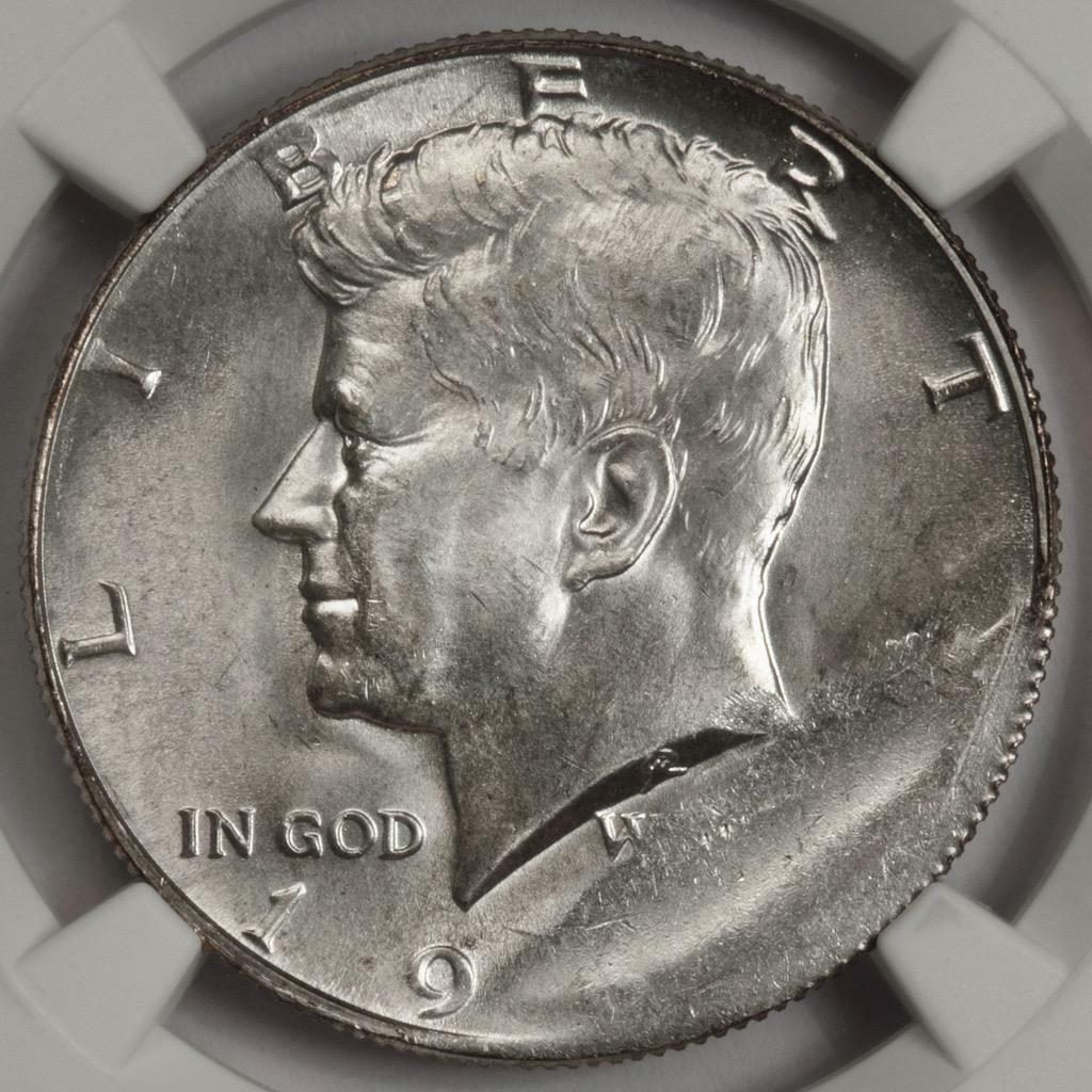 1964 NGC MS64 Struck On Defective Planchet Silver Kennedy Half Dollar Mint  Error