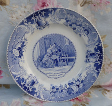 Grande assiette plate Creil et Montereau Rigolette et Germain bon état 22,5cm di