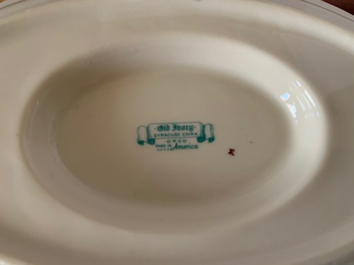 1950s Syracuse China Coralbel (Virginia, Plat Trim) Gravy Boat w/Underplate - Picture 5 of 5