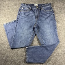 Seven7 Women's High Rise Slim Straight Stretch Jeans Blue Denim Size 12