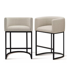 NEWLAYOUT 24" Counter Height Bar Stools Set of 2 Upholstered Kitchen Chairs