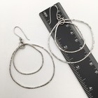 8.3g Vtg Sterling Silver 3” Abstract Textured Circles Hook Dangle Earrings #97 — photo 1