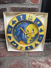 Tweety "I Tawt I Taw a Puddy Tat" Round Analog Wall Clock Yellow/Blue