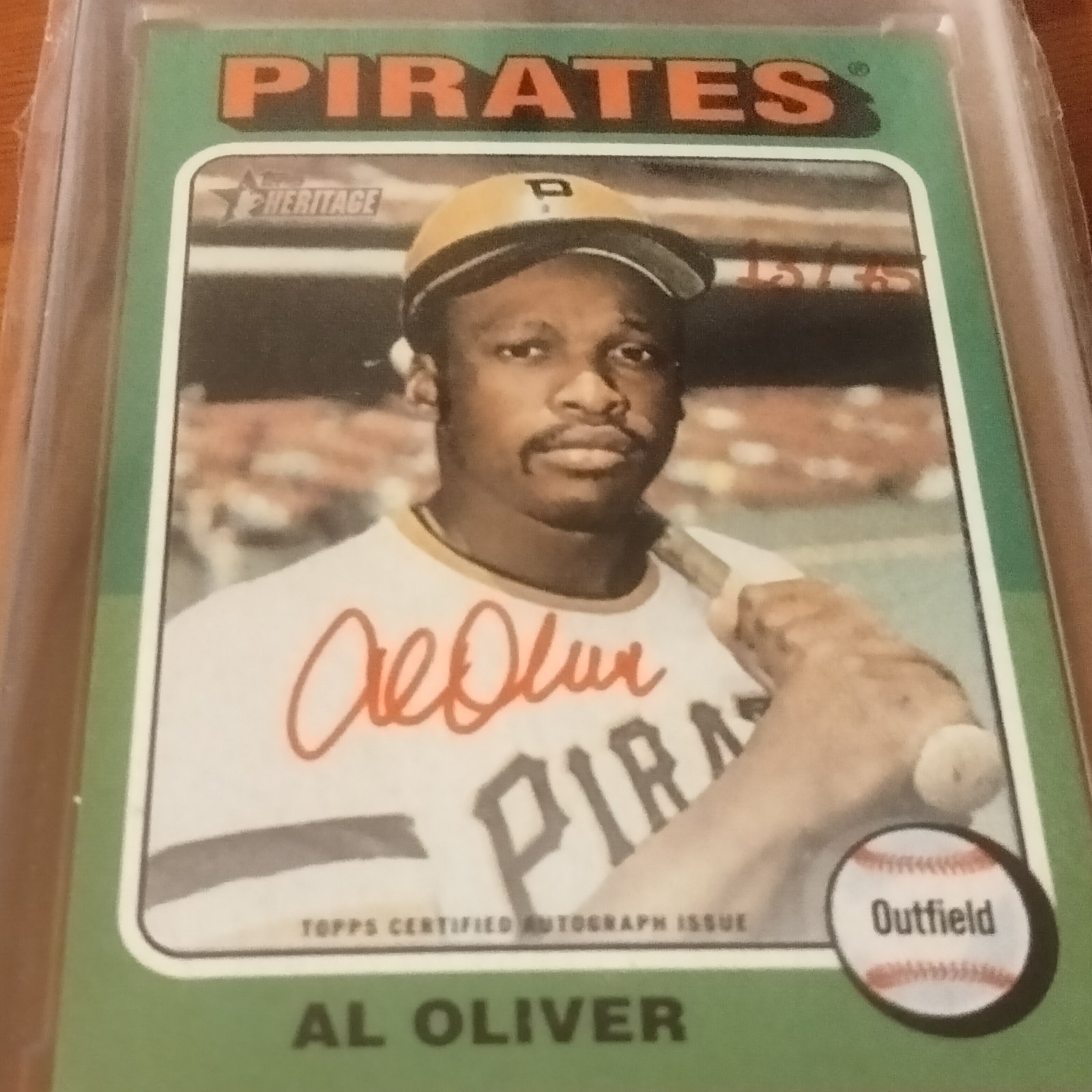 2024 Topps Heritage Al Oliver Red Real One Autograph On Card 13/75
