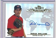 2013 TOPPS TRIBUTE WBC DEREK HOLLAND AUTOGRAPH #WTA-DH03