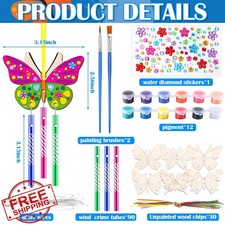 JellyArch 30pc Butterfly Wind Chime Kit DIY Wooden Crafts Ornaments