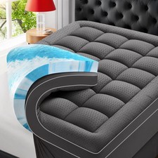 Memory Foam Mattress Topper Queen 60 x80 4 Inch Gel Gray LovingLeashes