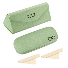 Linen Fabric Sunglasses Organizer, 2Pcs Eyeglass Cases, Green