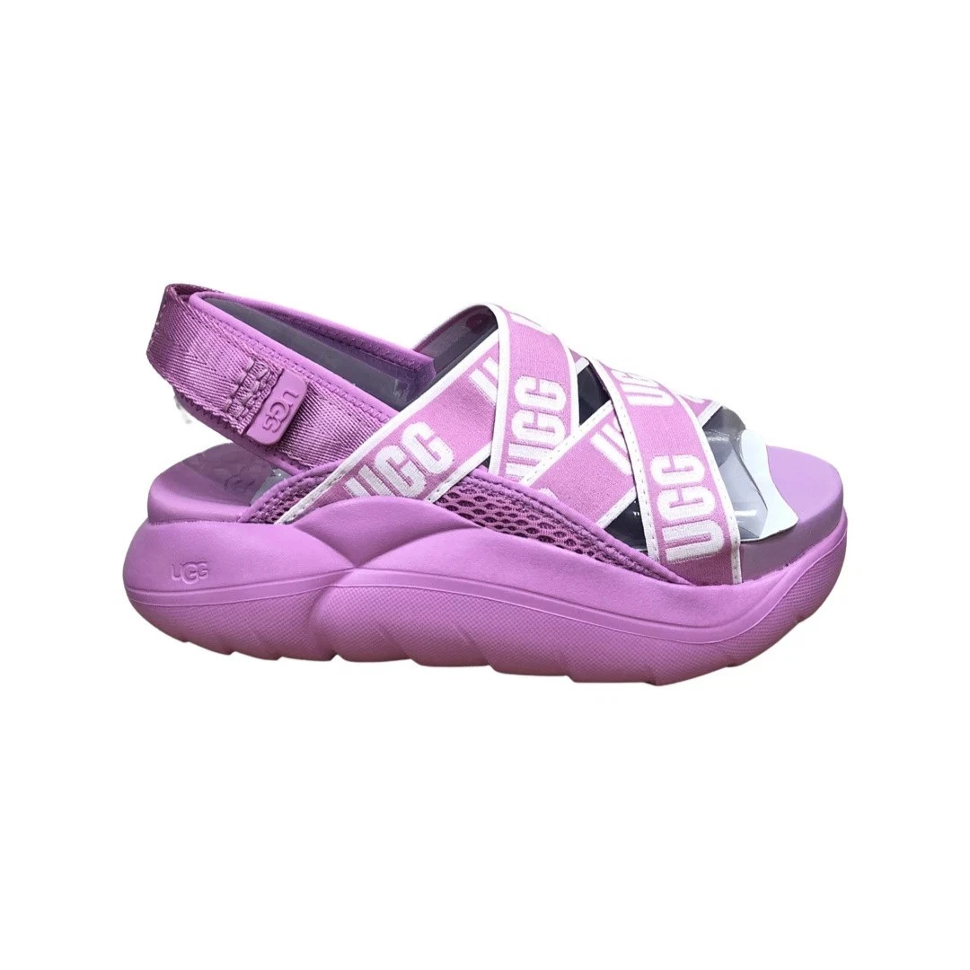 UGG Women's LA Cloud Sandal Wildflower Pink Logo Strap 1110090 Size 6
