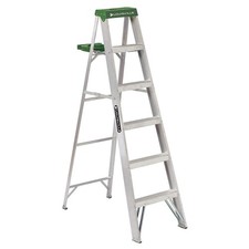 LOUISVILLE LADDER AS4006 Stepladder,Alum,6 ft.,225 lb. 36Y397