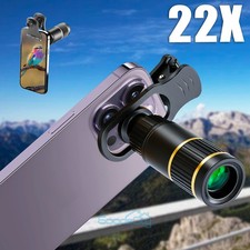 22X Magnification Monocular Camera for iPhone Smartphone Zoom Telephoto  Clip