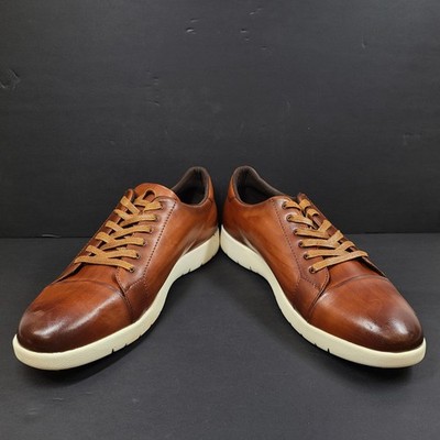 Stacy Adams Hawkins Cap Toe Lace-Up Men's Leather Shoes Cognac Sz 14 M