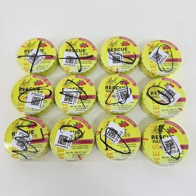 Lot Of 12 - Bach Rescue Remedy Pastilles Cranberry 50 Grm EXP 10/2026 Sealed