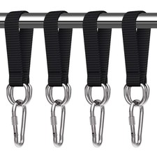 4 Pezzi Ganci Per Amaca Cinghie Per Amaca 25 cm x 25 mm Con 4 Moschettoni