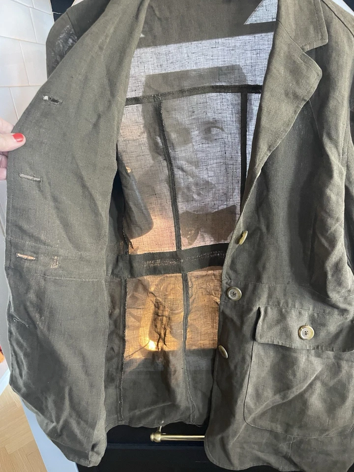 Chaqueta Michael Kors Vintage Años 80 Lino Verde Estilo Safari Talla 8 Foto 3 de 4