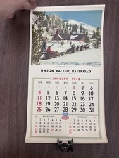 1948 Union Pacific Railroad Calendar Complete Vintage Original UPRR