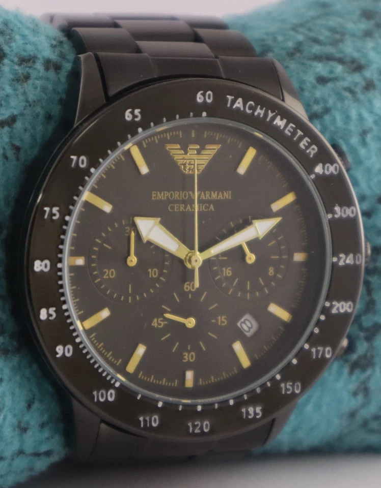 Reloj Pulsera Casual Armani Hombres Cronógrafo Esfera Negra 'Fecha' Funcionamiento Banda Acero Foto 3 de 4