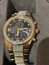 RARE Citizen Men's Eco Drive Diamond style crystal Watch B612 and case S122376. 