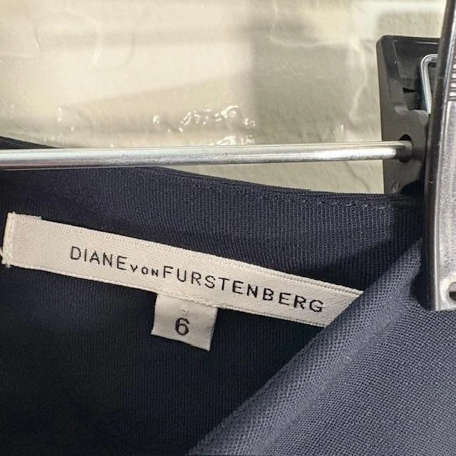 Pantalones Diane von Furstenberg para mujer 6 azul marino mezcla de lana plisados pierna ancha hechos en EE. UU. Foto 4 de 4