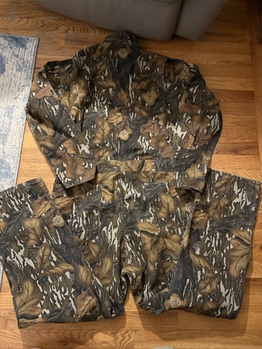 VTG Mossy Oak Coveralls Mens Large Regular Fall Foliage Camo Hunting USA Made - Picture 2 of 5