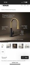 Kohler K-23766-BMB Tone Touchless pull-down kitchen faucet,Matte Black  Brass