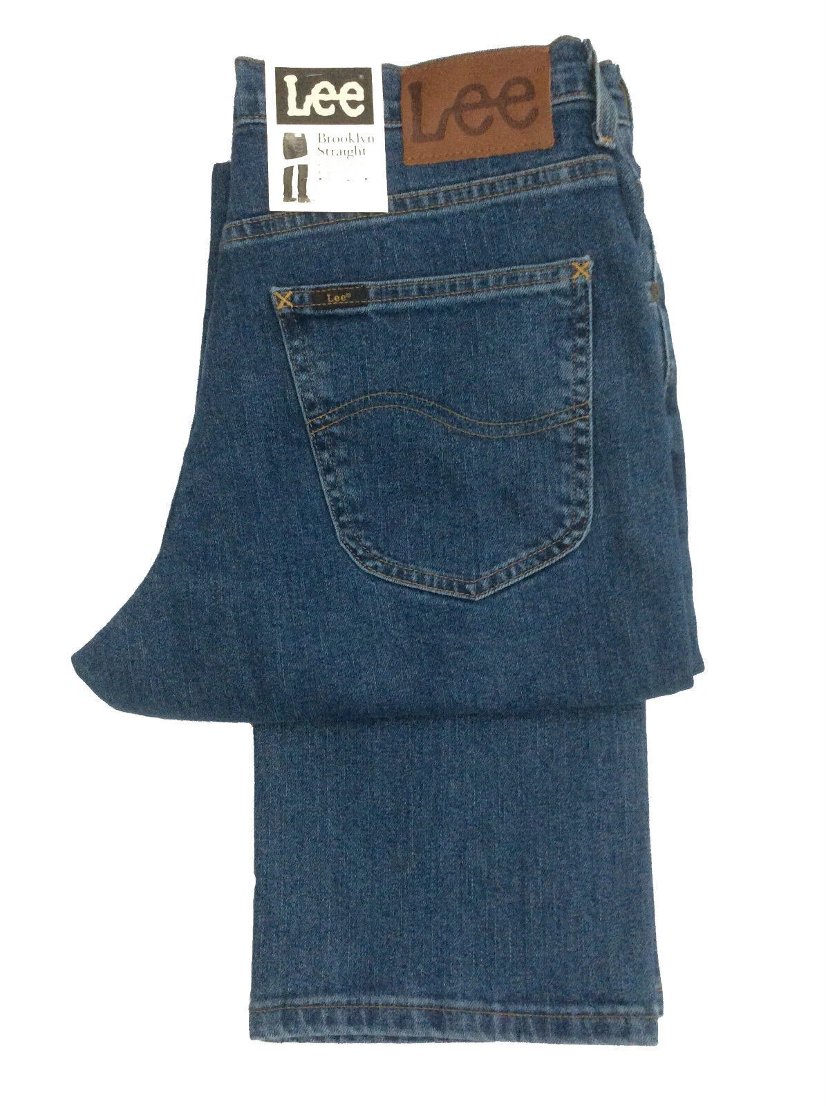 S Lee Brooklyn Straight Leg Stretch Zip Up Jean - Blue Denim