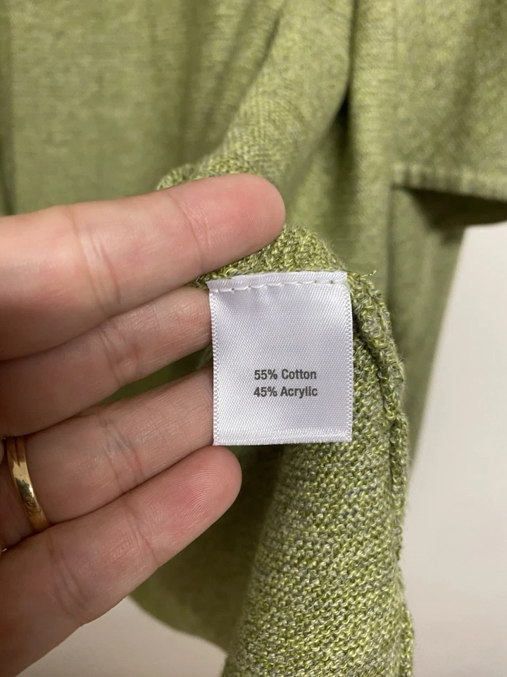 Cárdigan Sahalie Mujer Frente Abierto Talla XL Verde Tejido Texturizado Oficina Academia Foto 3 de 4