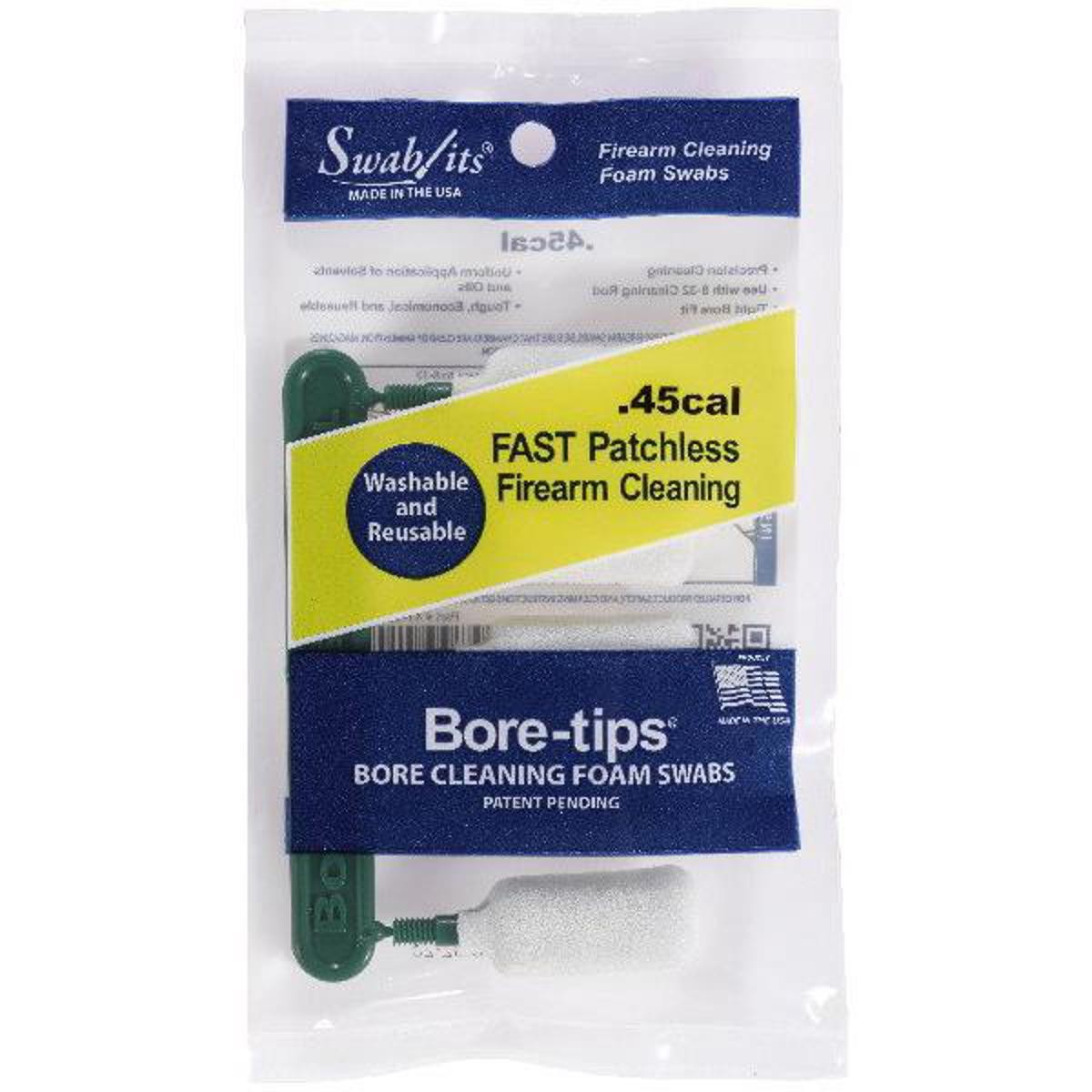 Насадки Swab-its, многоразовые насадки из пенопласта для чистки, калибр 0,45/11,5 мм, резьба 8/32