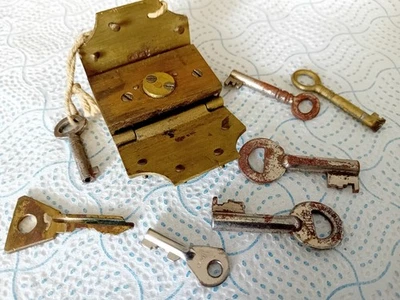 Old Lock With Mixture Of Old Keys - Image 1 of 4