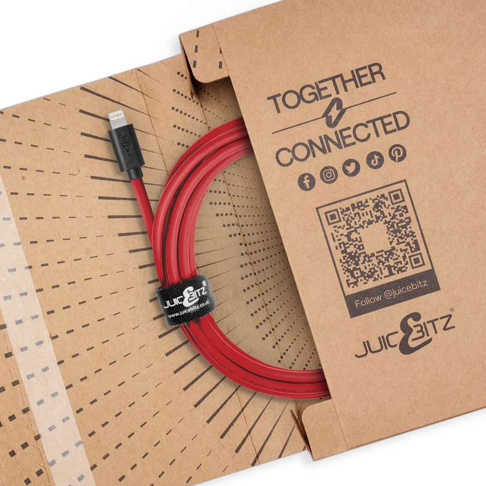 JuicEBitz® Heavy Duty USB Charger Cable for iPhone 14 13 12 11 6s 7 8 SE XR iPad - Image 4 of 4