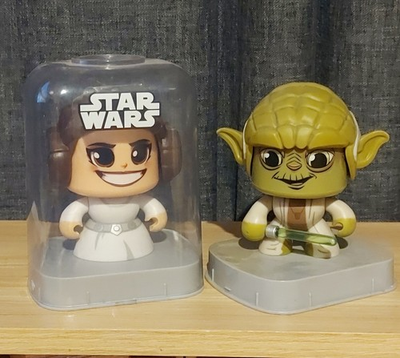 #ad Star Wars Mighty Muggs Princess Leia amp; Yoda Action Figure Face Swap AU $30.00