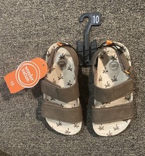 Wonder Nation Toddler Size 10 Brown Two- Strap Comfort Footbed Sandals. New .