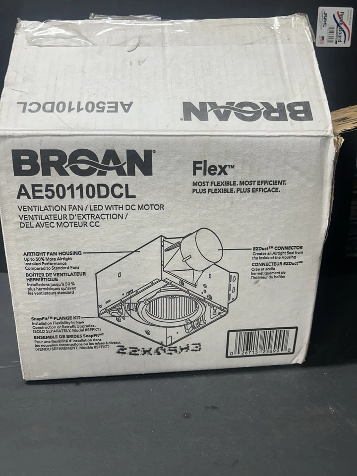 Broan Ventilation Fan AE50110DCL Bathroom Fan - Image 2 of 4