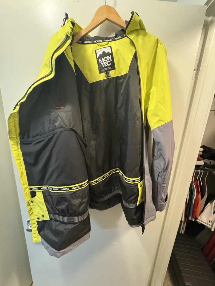 Chaqueta de snowboard MONTEC Doom para hombre amarillo brillante/negro/perla clara Foto 3 de 4