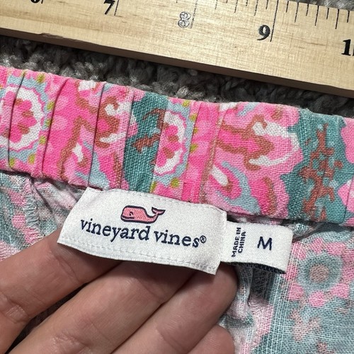 Vineyard Vines Damen rosa Leinenmischung Shorts Medium Paisley Blumenmuster - Bild 3 von 8