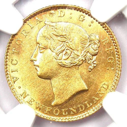 1885 Canada Newfoundland Victoria Gold $2 Coin - NGC Uncirculated Detail UNC MS