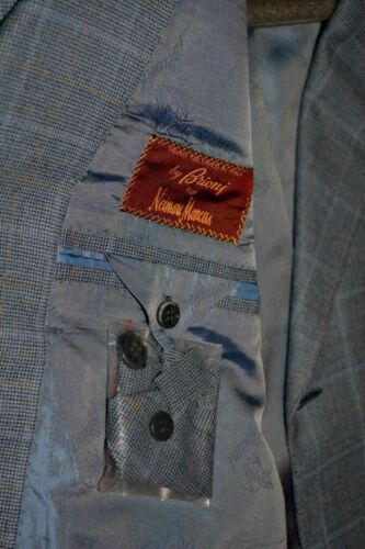 $4675 MINT Brioni Wool Silk Blue Gray Plaid Jacket Blazer 46R Handmade Italy