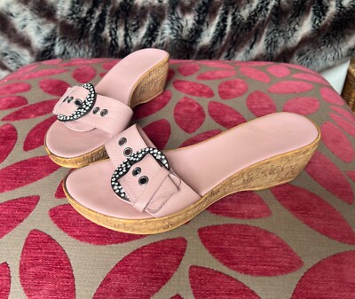 Pink M\u0026S wedge sandals with glitter detail size 39 | eBay UK