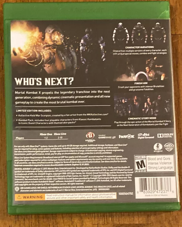 Mortal Kombat X Limited Edition Xbox One (Brand New Factory Sealed US  Version) X