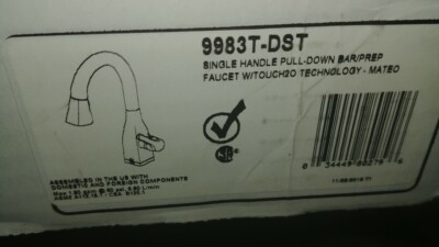  Delta 9983T-DST Mateo Single-Handle Kitchen Faucet Touchless Touch2O in Chrome