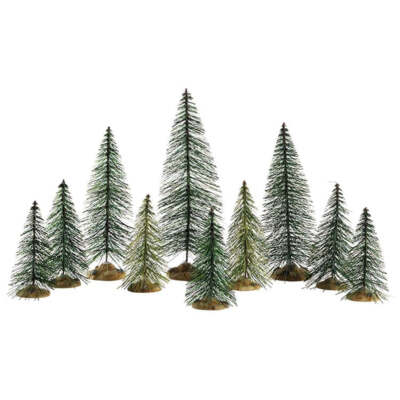 Lemax - Needle Pine Trees (10-Teilig) - Weihnachtsdorf Baum Set Winterdorf 84358