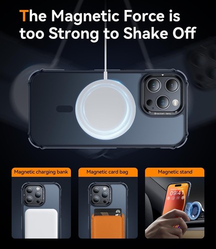 iPhone 16 Pro Max Magnetic Shockproof Case with Stand MagSafe-Black - 第 7/10 張圖片