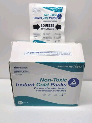 Dynarex Instant Cold Packs 4517 Disposable 4'' x 5'' - Case of 24