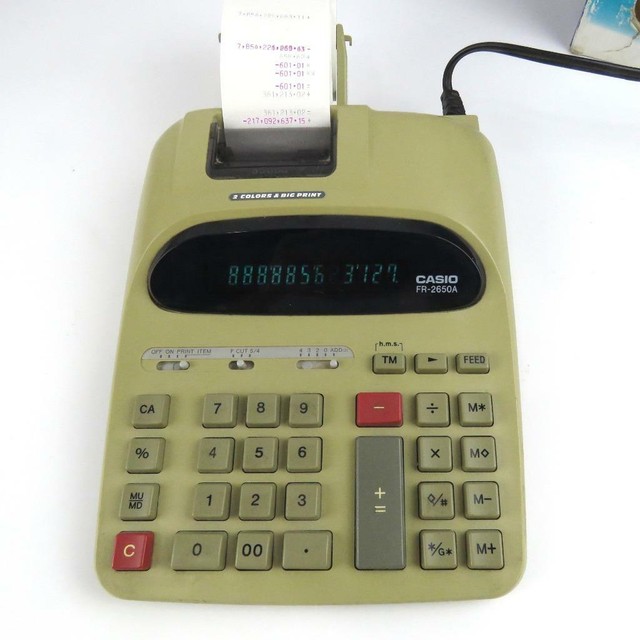 Casio FR-2650A GY-W Big Display 2 Color Printing ...