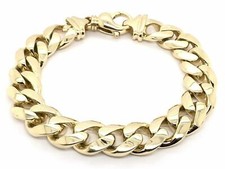 Men's 14k Yellow Gold Solid Miami Cuban Link Chain Bracelet 9" 13mm 94.5 grams