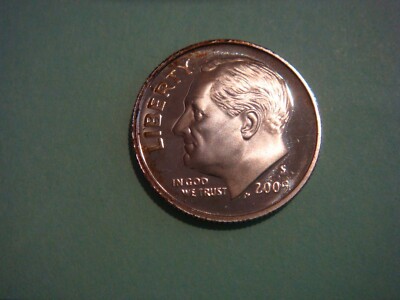 Gorgeous 2005 S Proof Roosevelt Dime Silver - actual coin in pic with early tone