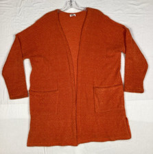 Texas Gameday Gal Women's Medium Orange Cardigan Sweater Pockets Made In USA