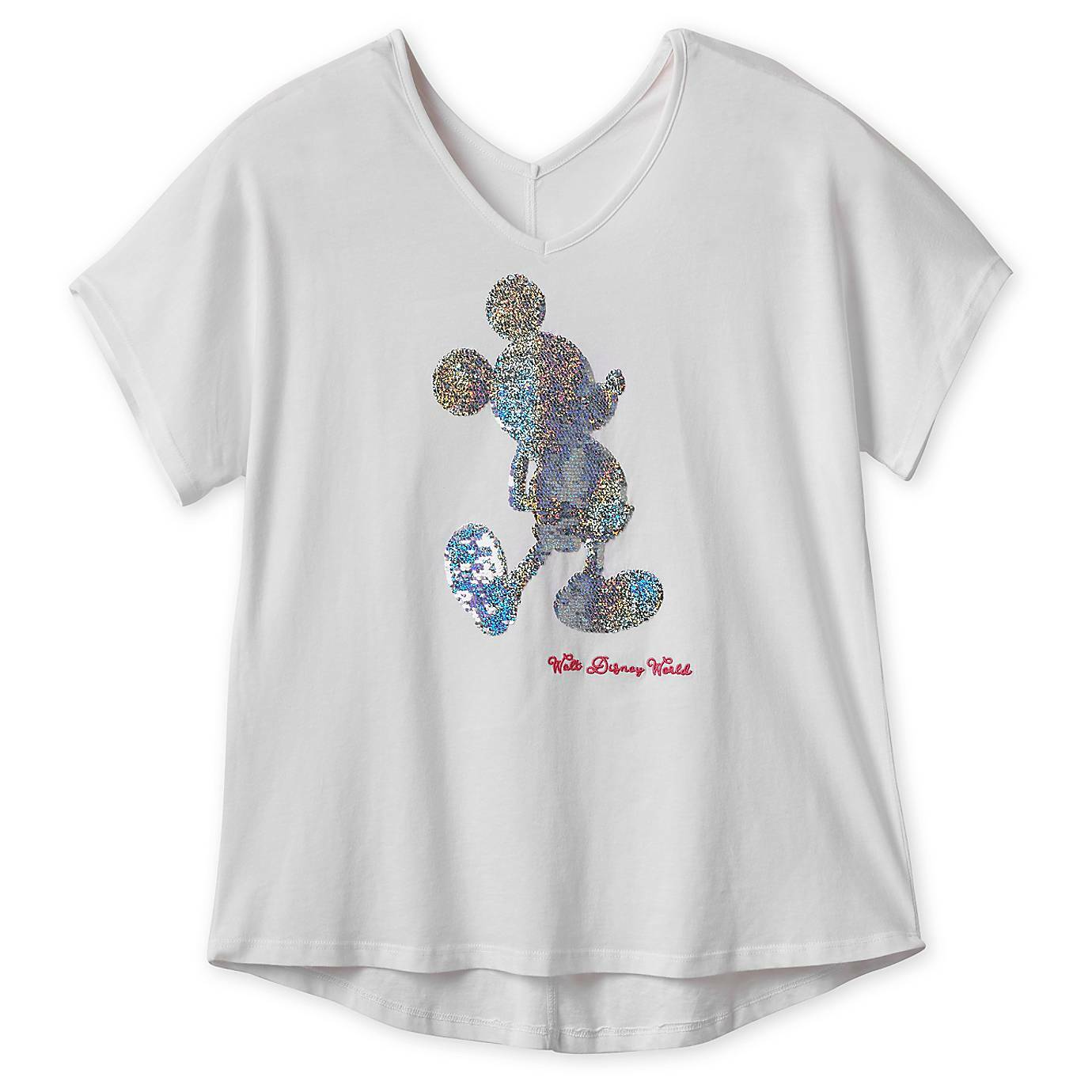 NEW Disney Colorful V Neck Bling Mickey 